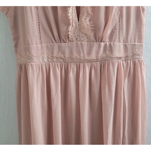 TFNC London Sz 8 US Maternity Bridesmaids Chiffon Finley Maxi Dress Lace Wedding - Picture 12 of 16